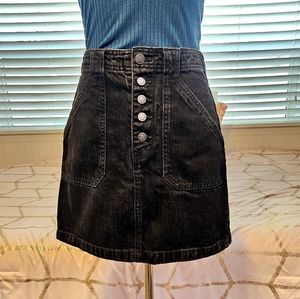 Black Denim Mini Skirt